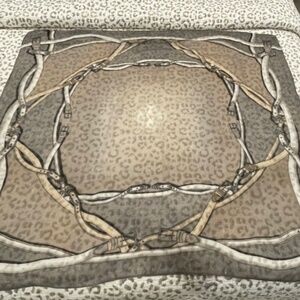 Passigatti Womens Vintage Scarf; Belt Pattern; Beige/Grey; One Size